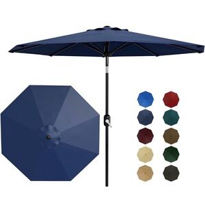 10ft Polyester Solar LED Light Patio Umbrella